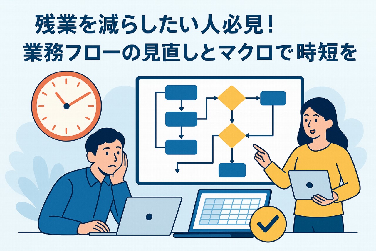 残業を減らしたい人必見！業務フローの見直しとマクロで時短を実現